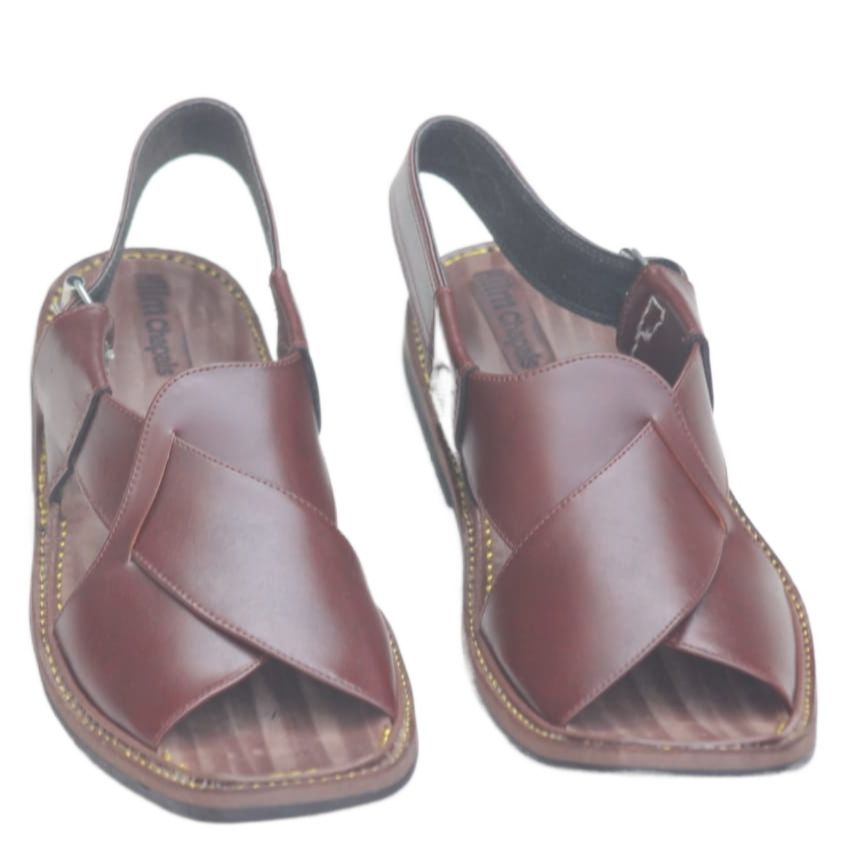 Kohati Chappal Sandal CrossGents – Genuine Shining Leather- Light Weight-Mustered color