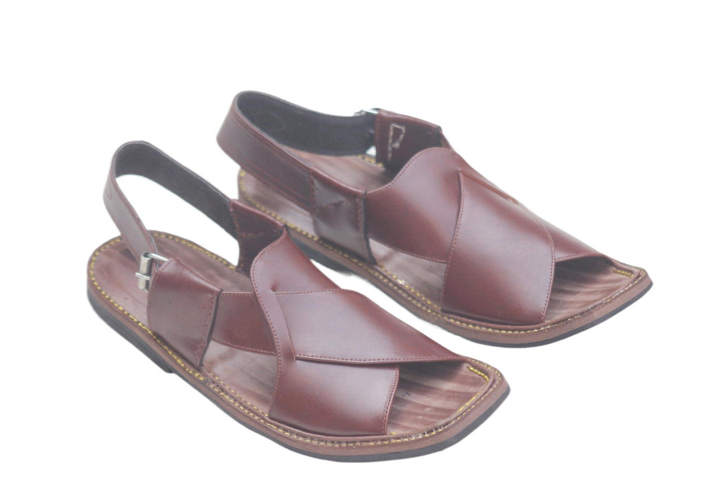 Kohati Chappal Sandal CrossGents – Genuine Shining Leather- Light Weight-Mustered color