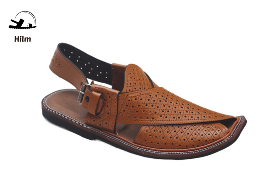 Charsada Chappal / Sandal – Gents-Jale wala – Genuine Leather –Mustered Rg 312