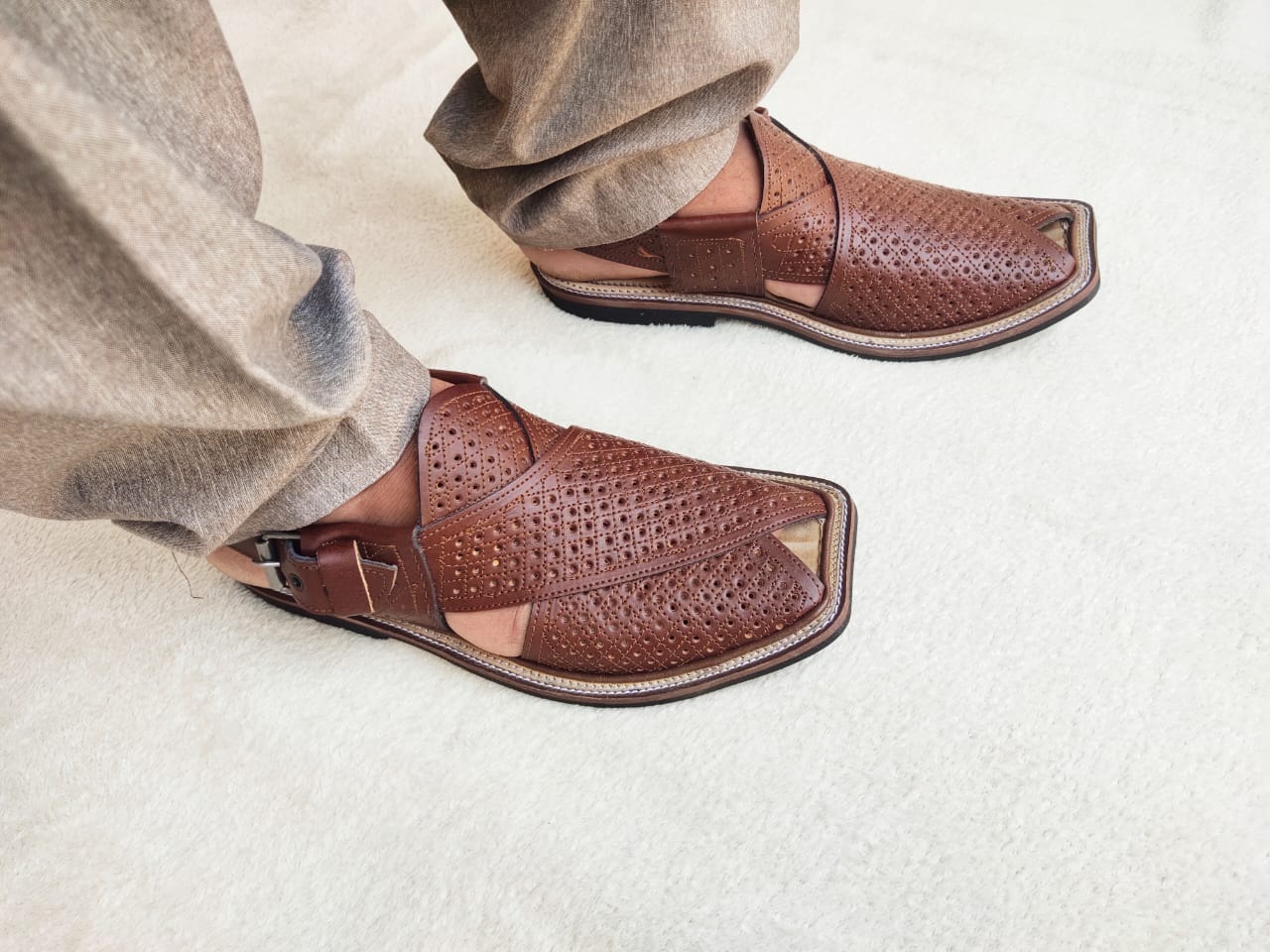 Charsada Chappal / Sandal – Gents-Jale – Genuine Leather –Mustered Rg 311